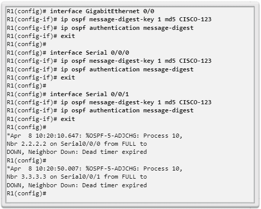 Configuración de autenticación MD5 de OSPF
