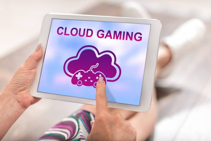 Concepto de cloud gaming o juego en la nube