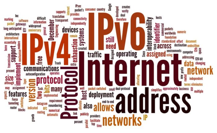Nube de palabras de IPv4 e IPv6