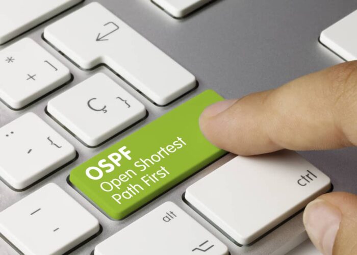 Concepto de OSPF en teclado