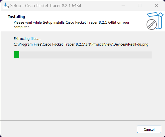 Proceso de instalación de Packet Tracer en Windows