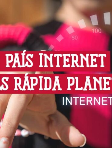Mujer interactuando con interfaz digital mostrando alta velocidad de internet.