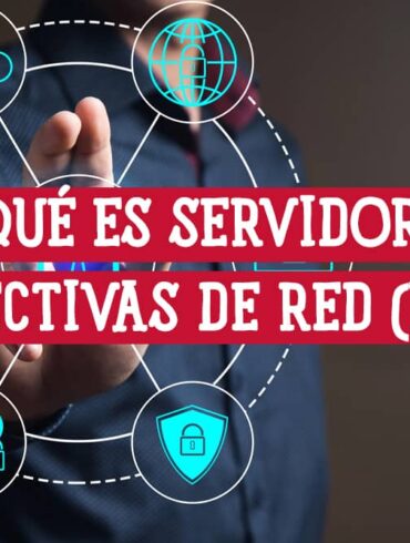 Ilustración de un hombre interactuando con una interfaz digital que muestra la pregunta "¿Qué es un Servidor de Directivas de Red (NPS)?"