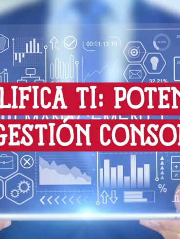 Interfaz digital con gráficos y datos, simbolizando cómo una suite de gestión consolidada simplifica tu TI y potencia operaciones.