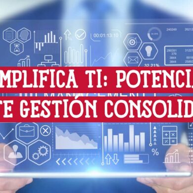 Interfaz digital con gráficos y datos, simbolizando cómo una suite de gestión consolidada simplifica tu TI y potencia operaciones.