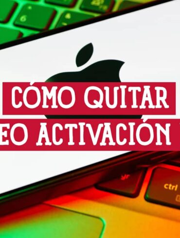 iPhone con logo Apple en pantalla sobre teclado; guía para quitar bloqueo de activación iPhone.