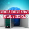 Imagen que muestra servidores virtuales y dedicados con un globo terráqueo en el centro. Guía para elegir entre servidor virtual y dedicado.