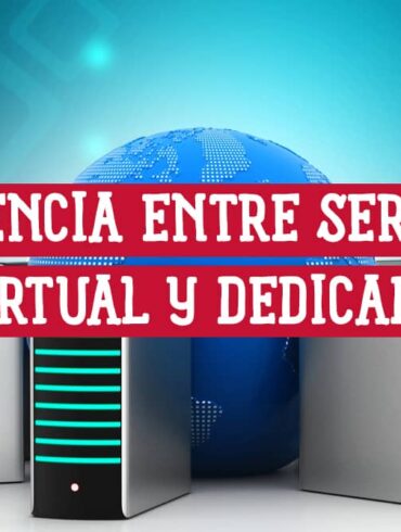 Imagen que muestra servidores virtuales y dedicados con un globo terráqueo en el centro. Guía para elegir entre servidor virtual y dedicado.