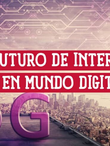 El futuro de internet: 5G en el mundo digital. Imagen de una ciudad con el número 5G en primer plano, representando el avance tecnológico.