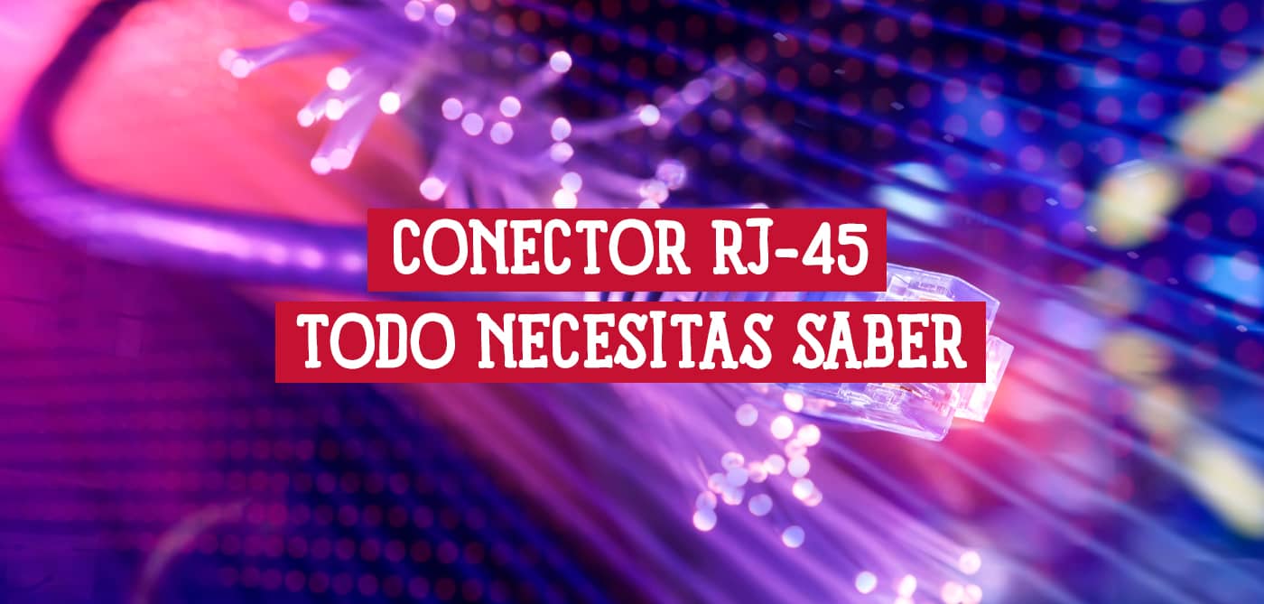 Conector RJ-45: Todo lo que necesitas saber. Imagen de un conector RJ-45 con fibras ópticas. Redes y cableado.