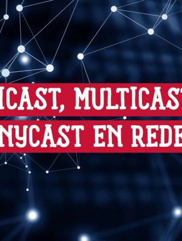 Imagen de portada para la guía de Direccionamiento Unicast, Multicast y Anycast en Redes con un fondo de red abstracta.