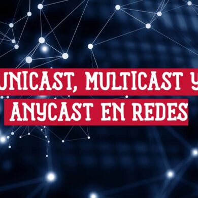 Imagen de portada para la guía de Direccionamiento Unicast, Multicast y Anycast en Redes con un fondo de red abstracta.