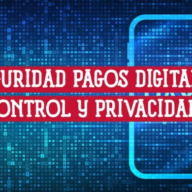 Imagen conceptual sobre la seguridad en pagos digitales, mostrando un móvil sobre un fondo de datos.