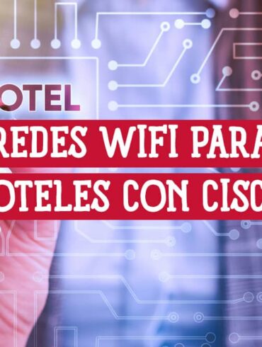 Mano diseñando la arquitectura de redes WiFi para hoteles con Cisco en una pantalla táctil.
